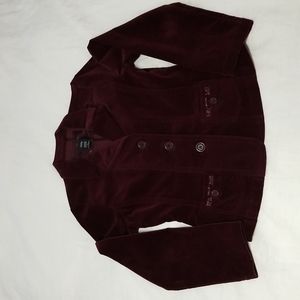 Vanity brand burgundy stretch velvet blazer size L